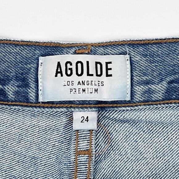 AGOLDE Riley High Rise Straight Crop Jeans Women’s 24 Zephyr Wash - Picture 4 of 6